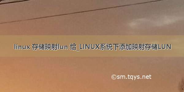 linux 存储映射lun 给_LINUX系统下添加映射存储LUN