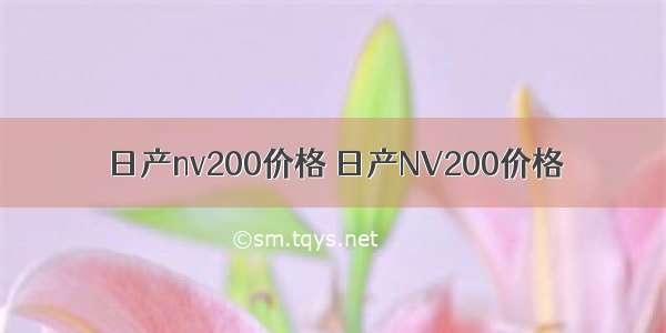 日产nv200价格 日产NV200价格