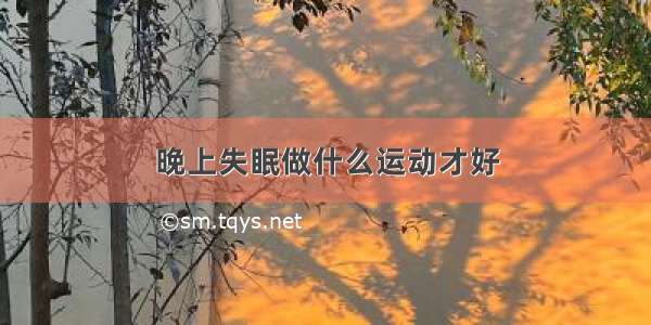 晚上失眠做什么运动才好