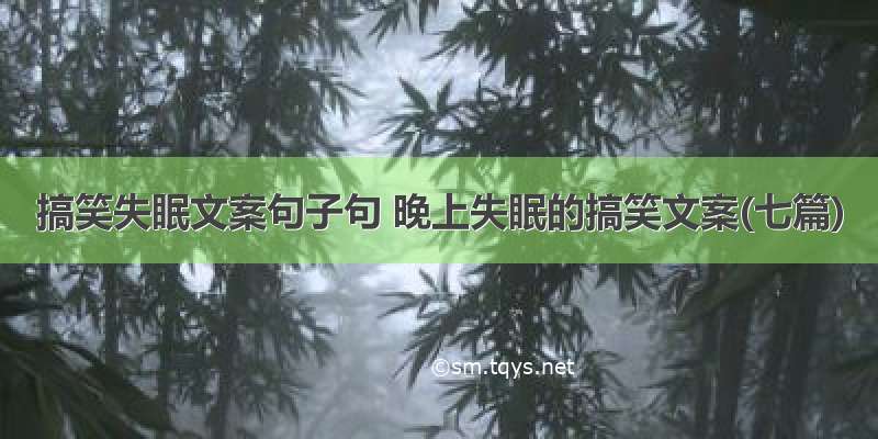 搞笑失眠文案句子句 晚上失眠的搞笑文案(七篇)