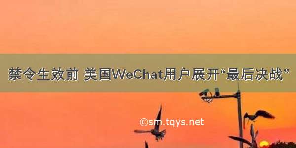 禁令生效前 美国WeChat用户展开“最后决战”