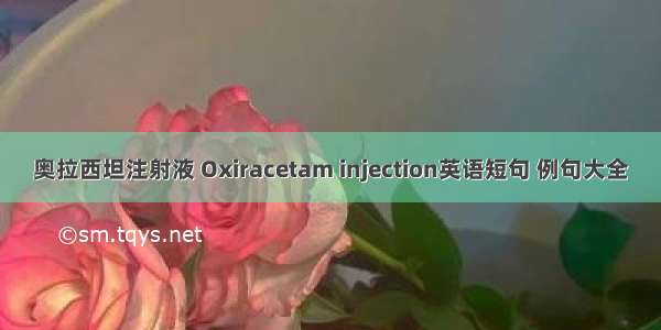 奥拉西坦注射液 Oxiracetam injection英语短句 例句大全