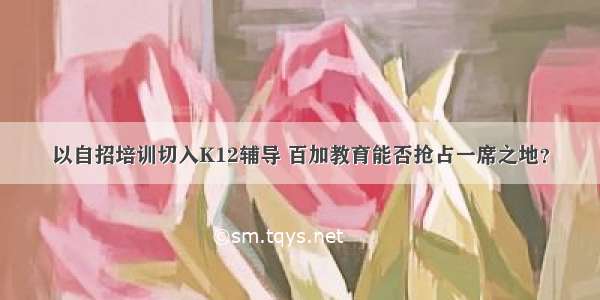 以自招培训切入K12辅导 百加教育能否抢占一席之地？