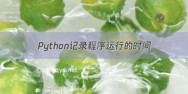 Python记录程序运行的时间