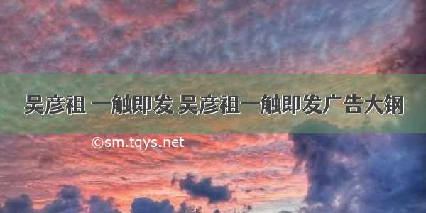 吴彦祖 一触即发 吴彦祖一触即发广告大钢