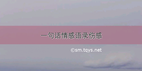 一句话情感语录伤感