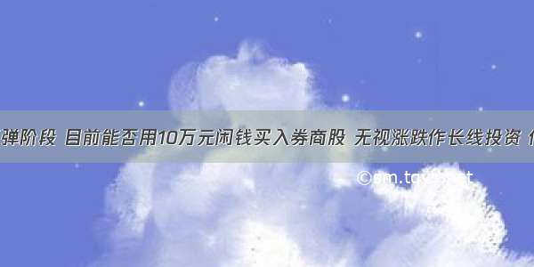 A股正处反弹阶段 目前能否用10万元闲钱买入券商股 无视涨跌作长线投资 作为投资者