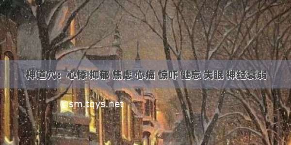 神道穴：心悸 抑郁 焦虑 心痛 惊吓 健忘 失眠 神经衰弱