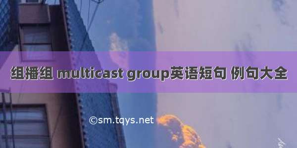 组播组 multicast group英语短句 例句大全