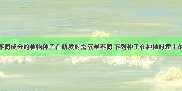 单选题根据不同成分的植物种子在萌发时需氧量不同 下列种子在种植时埋土最浅的是A.花