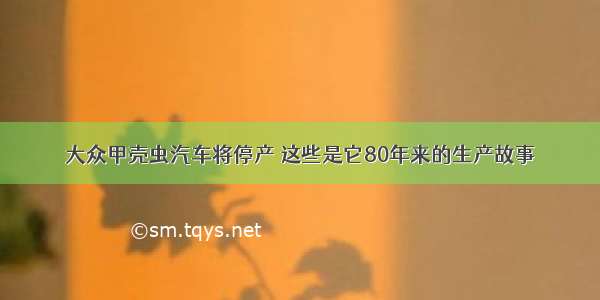 大众甲壳虫汽车将停产 这些是它80年来的生产故事