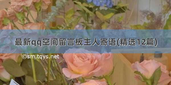 最新qq空间留言板主人寄语(精选12篇)