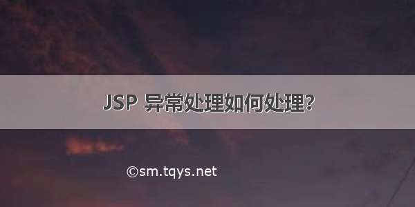 JSP 异常处理如何处理？