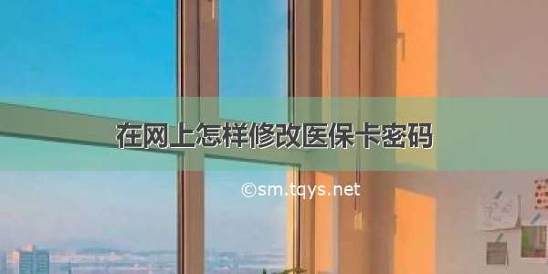 在网上怎样修改医保卡密码