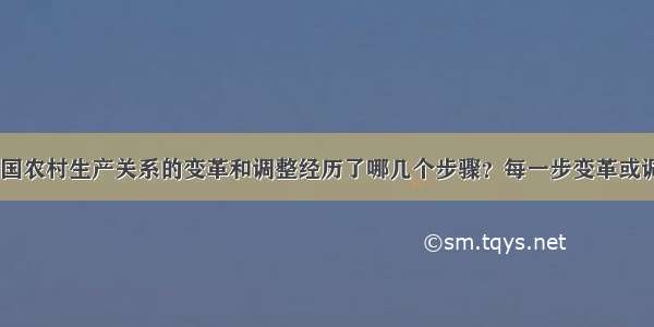 建国以来 我国农村生产关系的变革和调整经历了哪几个步骤？每一步变革或调整的主要原