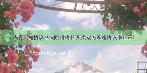 夫妻买房协议书法院判决书 买卖双方购房协议书(9篇)