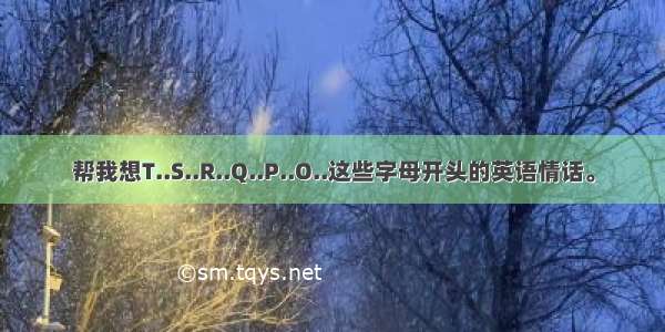 帮我想T..S..R..Q..P..O..这些字母开头的英语情话。