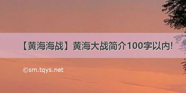 【黄海海战】黄海大战简介100字以内!