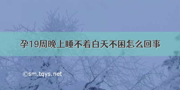 孕19周晚上睡不着白天不困怎么回事