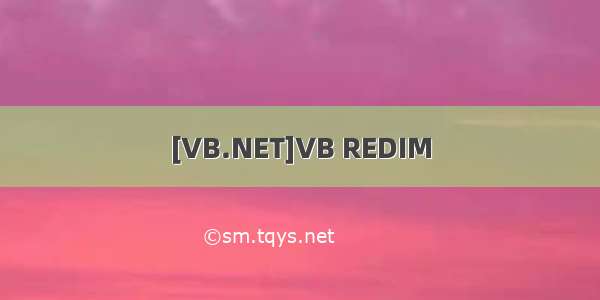 [VB.NET]VB REDIM