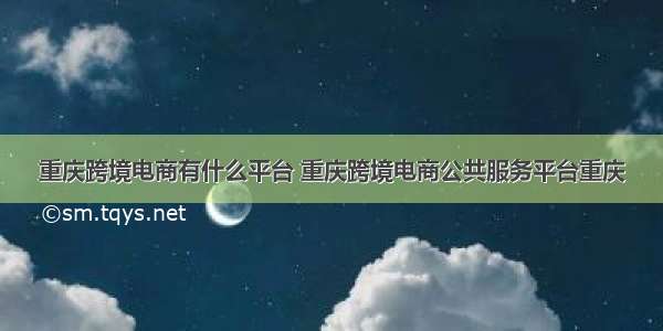 重庆跨境电商有什么平台 重庆跨境电商公共服务平台重庆