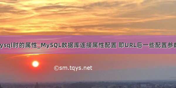 使用url连接mysql时的属性_MySQL数据库连接属性配置 即URL后一些配置参数及其重要性...