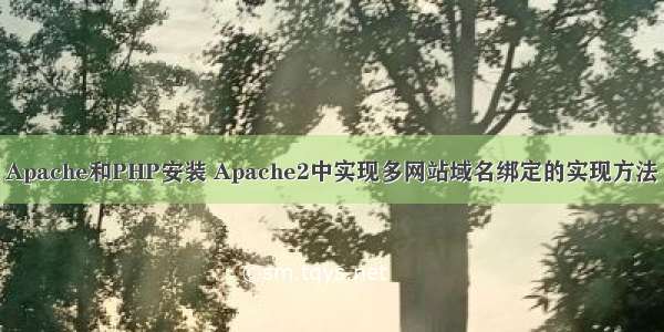 Apache和PHP安装 Apache2中实现多网站域名绑定的实现方法