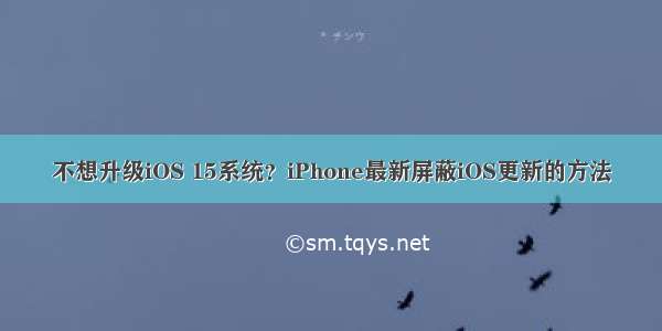 不想升级iOS 15系统？iPhone最新屏蔽iOS更新的方法