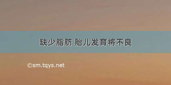 缺少脂肪 胎儿发育将不良