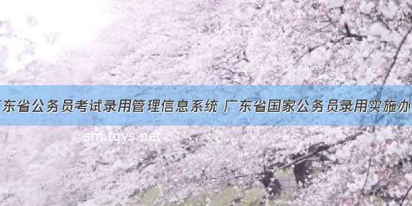 广东省公务员考试录用管理信息系统 广东省国家公务员录用实施办法