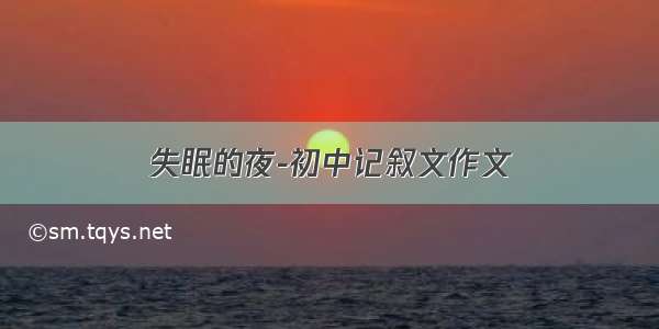 失眠的夜-初中记叙文作文