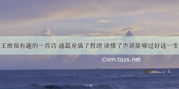 王维很有趣的一首诗 通篇充满了哲理 读懂了也就能够过好这一生