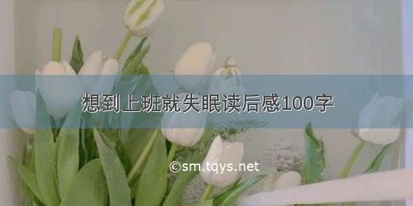 想到上班就失眠读后感100字