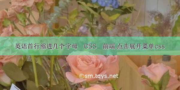 英语首行缩进几个字母 – CSS – 前端 点击展开菜单css