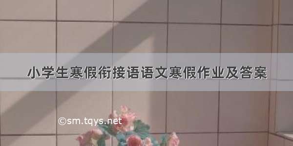 小学生寒假衔接语语文寒假作业及答案