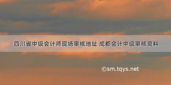 四川省中级会计师现场审核地址 成都会计中级审核资料