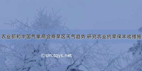 农业部和中国气象局会商旱区天气趋势 研究农业抗旱保丰收措施