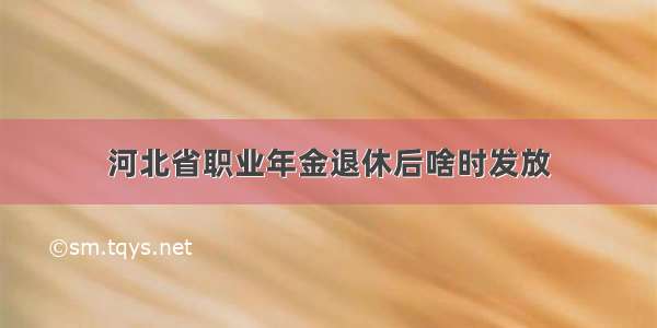 河北省职业年金退休后啥时发放