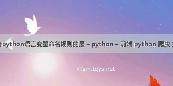 不符合python语言变量命名规则的是 – python – 前端 python 爬虫 关键字