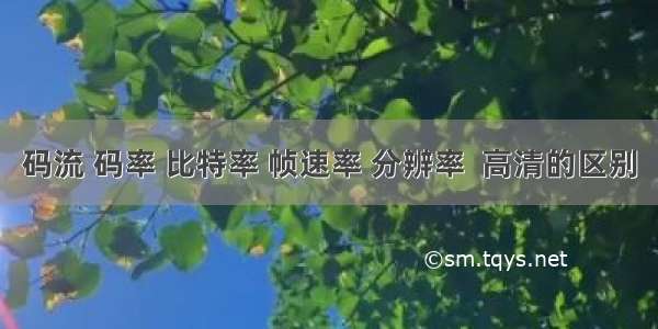 码流 码率 比特率 帧速率 分辨率  高清的区别