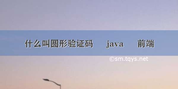 什么叫圆形验证码 – java – 前端