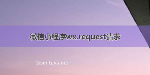微信小程序wx.request请求