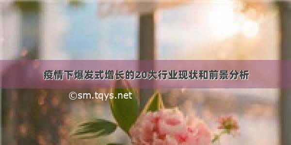 疫情下爆发式增长的20大行业现状和前景分析