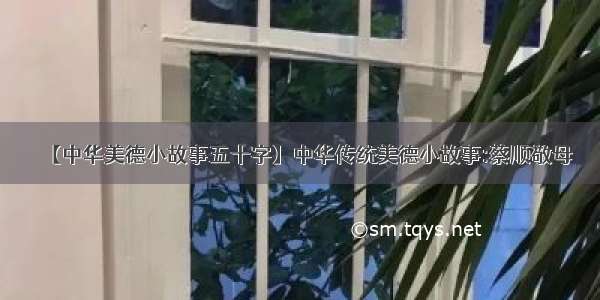 【中华美德小故事五十字】中华传统美德小故事:蔡顺敬母