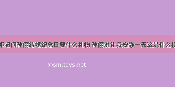 邓超问孙俪结婚纪念日要什么礼物 孙俪说让我安静一天这是什么梗