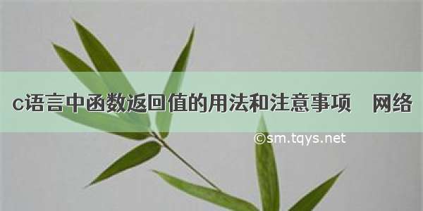 c语言中函数返回值的用法和注意事项 – 网络