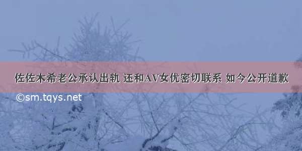 佐佐木希老公承认出轨 还和AV女优密切联系 如今公开道歉