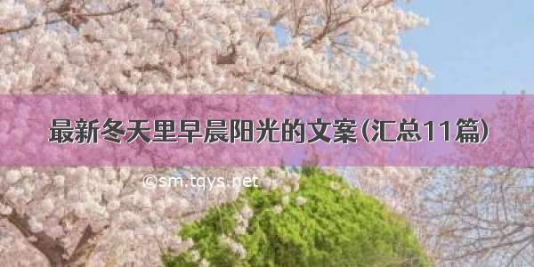 最新冬天里早晨阳光的文案(汇总11篇)