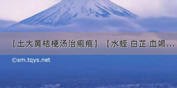 【土大黄桔梗汤治瘢痕】【水蛭 白芷 血竭...