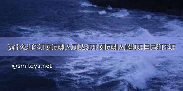 为什么打不开网页别人可以打开 网页别人能打开自己打不开